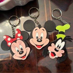 Disney Character Keychain Trio - Minnie, Mickey, Goofy